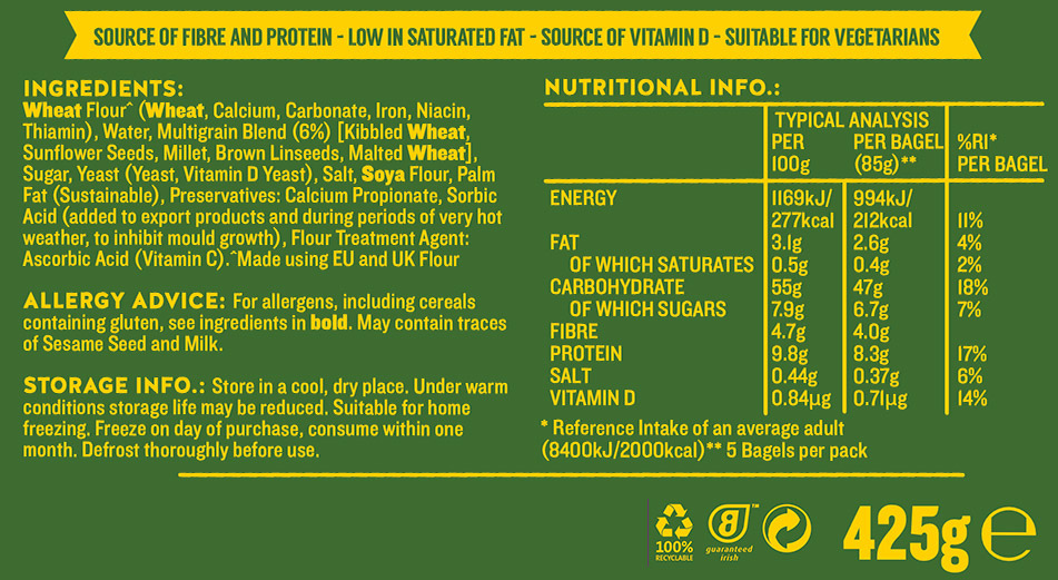 Brennans Multigrain Bagels