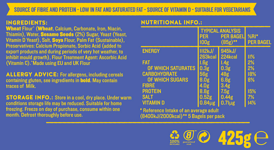 Brennans Sesame Bagels