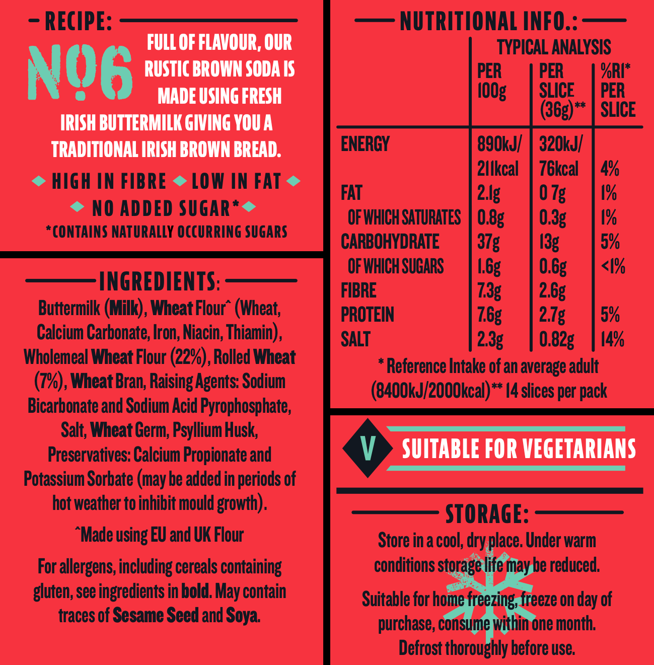 Bakehouse rustic brown soda nutritional info