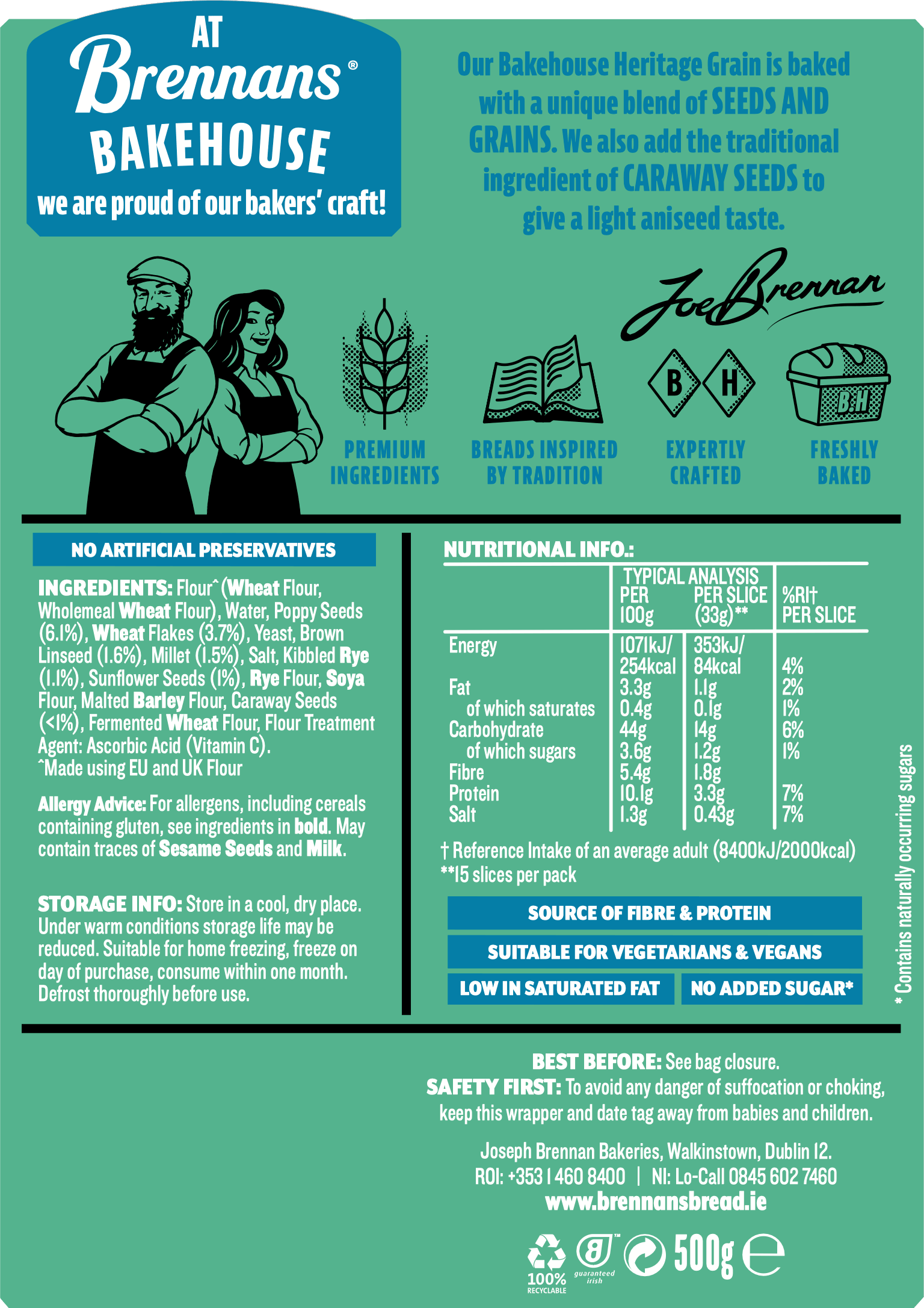 Bakehouse heritage grain nutrition