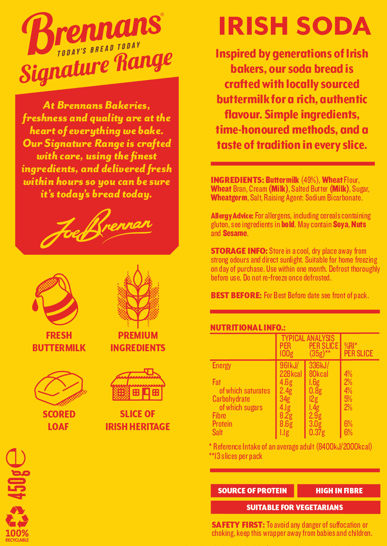 Brennans Signature Range Irish Soda Nutritional Information