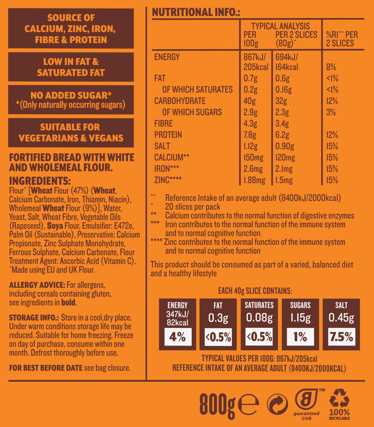 Superbread nutritional information Superbread nutritional information