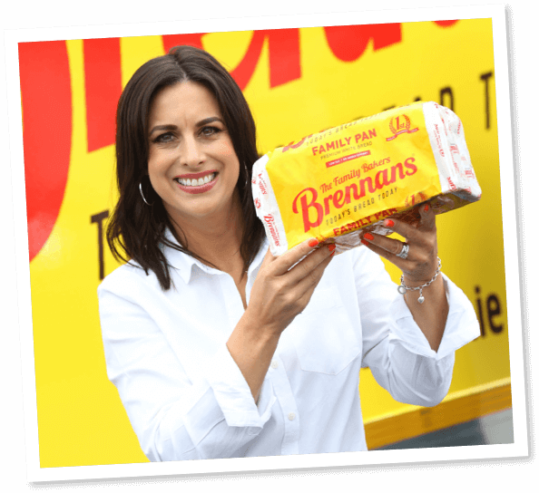 Lucy holding Family pan Lucy holding Family pan