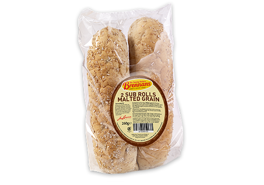 Brennans 2 Sub Rolls Malted Grain